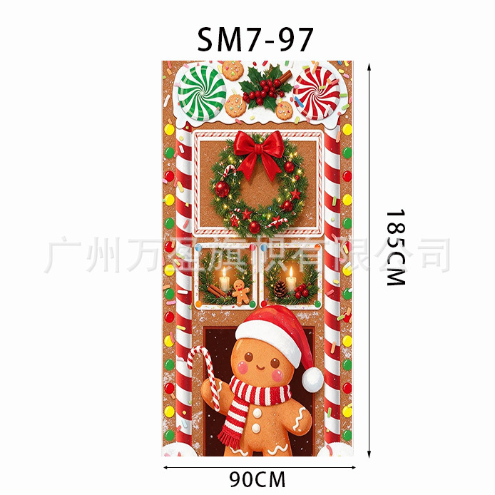 Pancarta Colgante para Puerta de Navidad de Poliéster para Navidad