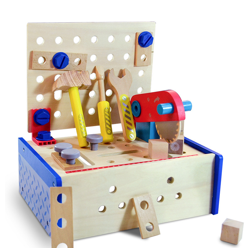 Children's wooden repair tool set toy set for boys, repair station, cognitive simulation, pretend play, screwdriver combination