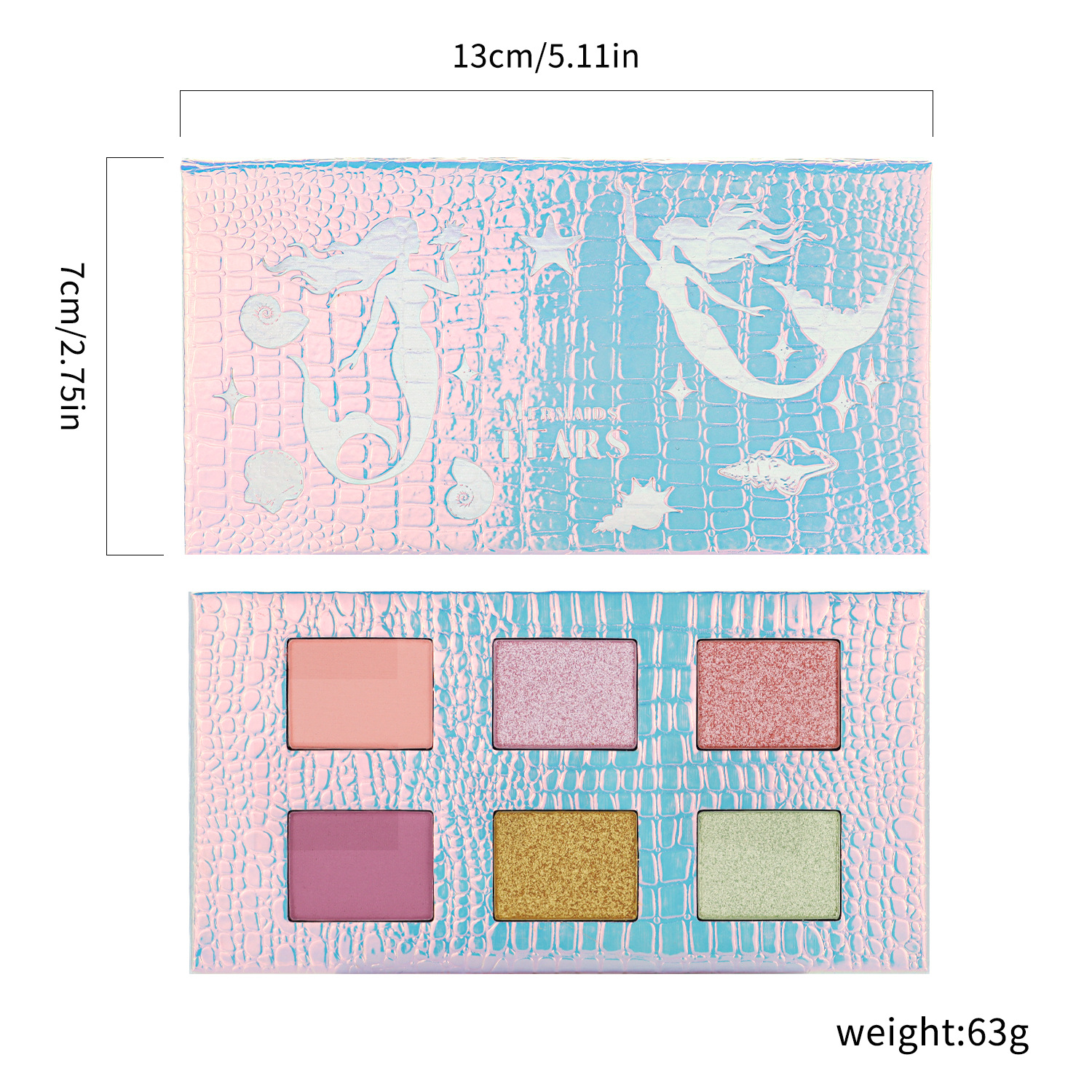 Cross-border new product: 6-color matte pearlescent eyeshadow palette, European and American multi-color contouring high-gloss fine glitter makeup palette, eye makeup undefined