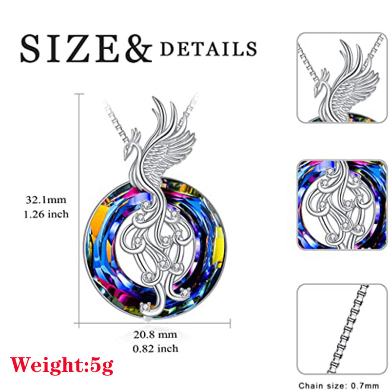 New Firebird Crystal Pendant Necklace Women's Colorful Phoenix Earrings 88 712RS1ygHpL._AC_UY535_