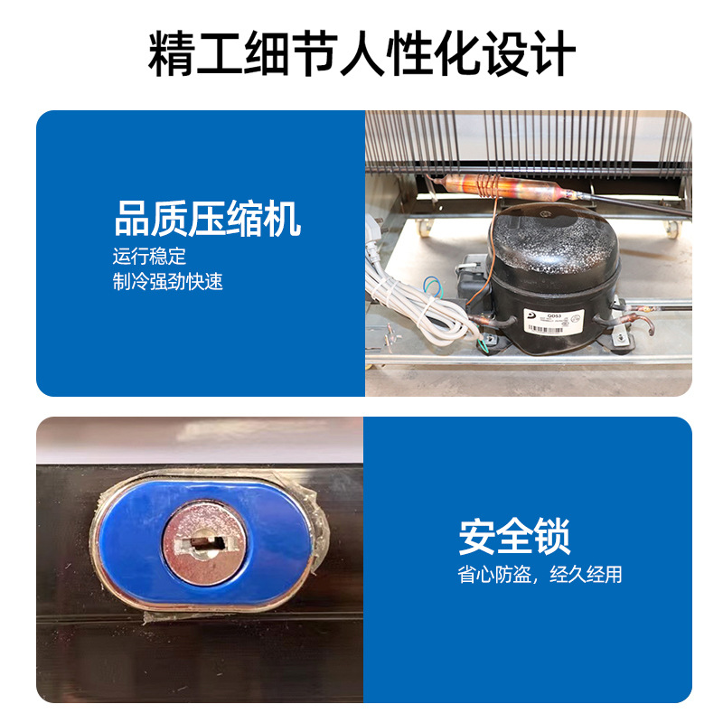 Fuente transfronteriza gabinete de cerveza tienda de conveniencia supermercado doble de tres puertas gabinete de muestra de refrigeración de bebidas de cerveza gabinete de exhibición de refrigeración