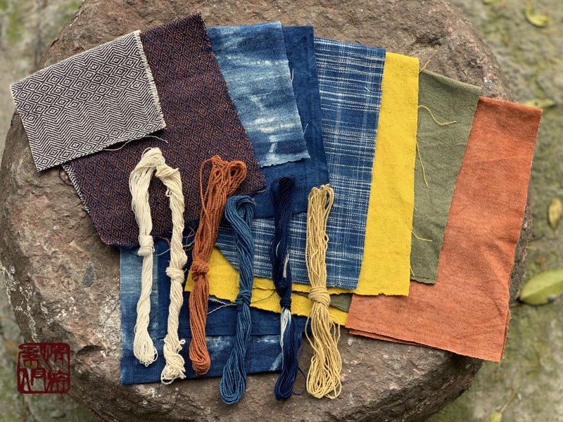 新品手工织布香囊 拼布DYI材料包零布头 植物染色 零头布个性材料