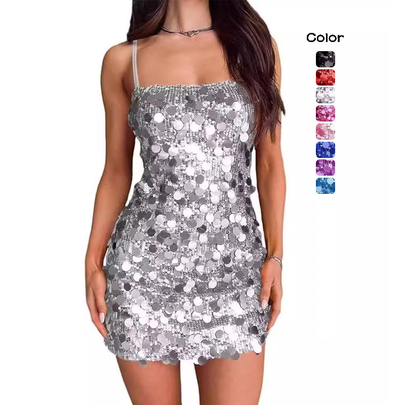 2025 European and American Cross-Border Women's Sequin Strapless Dress for Banquets, Parties, and Balls, Sexy Backless Short Bodycon Dress 2025 European and American Cross-Border Women's Sequin Strapless Dress for Banquets, Parties, and Balls, Sexy Backless Short Bodycon Dress