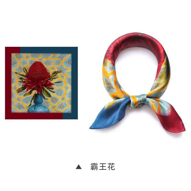 春と秋の新型オリジナルデザインの绢糸の小さい方の巾の女性のシルクのシルクのスカーフの卸売りの源のメーカーの現物|undefined