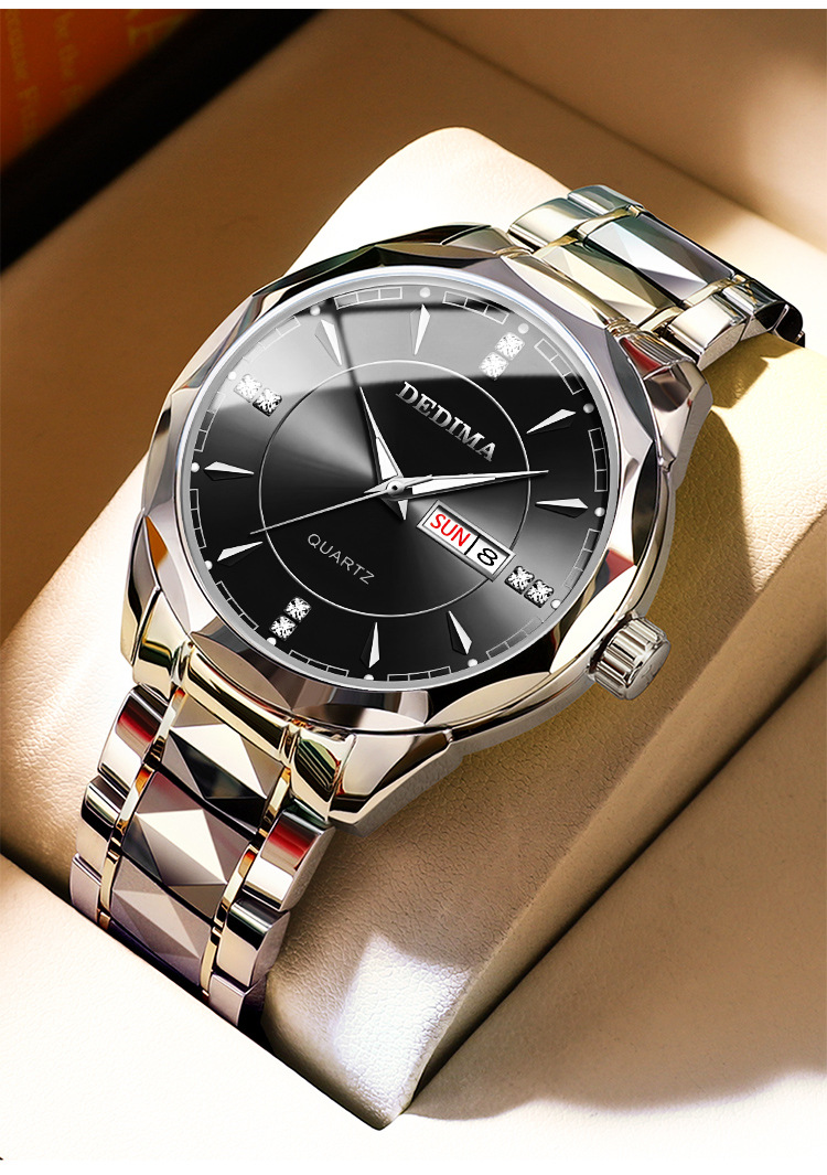 100g Weight Tempered Glass Mirror Material Stainless Steel Strap Material Watch Classification Pointer Display Type Butterfly Double Snap Buckle Style Round Dial Shape Business, Daily Occasion Quartz Movement Color Block Pattern Men's Gender Elegant, Classic Style Style Elegant Classic Style Color Block Butterfly Double Snap Quartz Watch Men's Watches 2