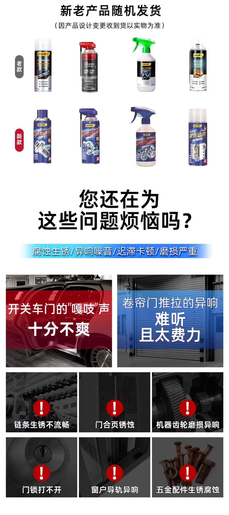 Deli Liquid Butter Spray Lubricant for Door Locks, Mechanical Car Door and Window Hinges, Noise Reduction Lubricating Grease for Tracks