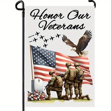 亚马逊跨境爱国退伍军人花园旗帜亚麻布独立日花园旗美国独立日旗