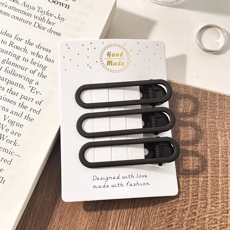 2025 nuevo estilo horquilla negra para mujer, cabello roto en la frente, clip de pico de pato lateral, clip para accesorios para el cabello para adultos, clip simple de una palabra