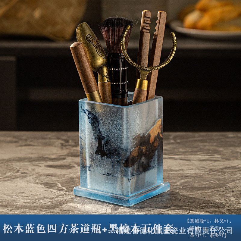 Ceremonia del té transfronteriza seis caballeros combinación conjunto completo de piezas de té kung fu bambú té abrazaderas de té pinzas madera sólida