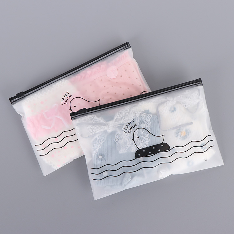 现货21x14韩版拉链袋小鸡袋子半透明磨砂拉边厂家供应