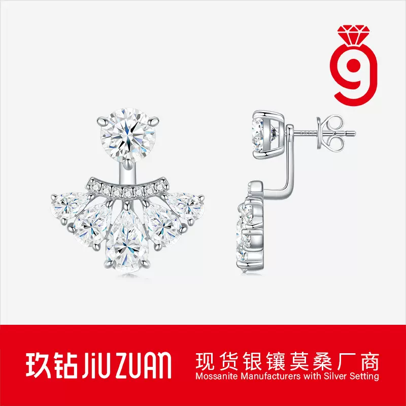 百搭精致两用叠戴耳钉女 欧美跨境热卖ins风S925纯银淑女气质耳饰