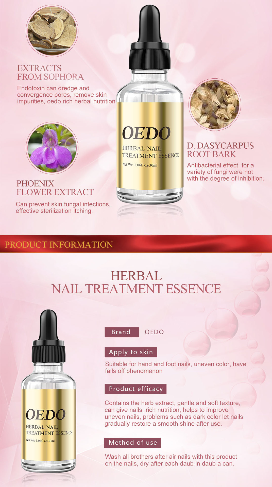 OEDO nail lotion OEDO016 HERBAL NOURISHING FINGERNAIL Application Scenario