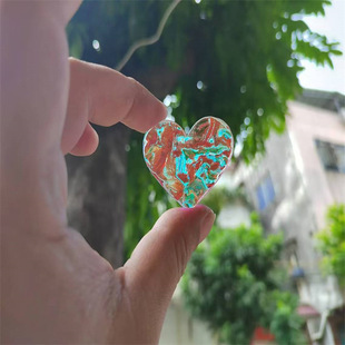 Colorful Love Acrylic Water Ripple Transparent Heart-shaped DIY Bump Stone Pattern Accessories Gradient Props