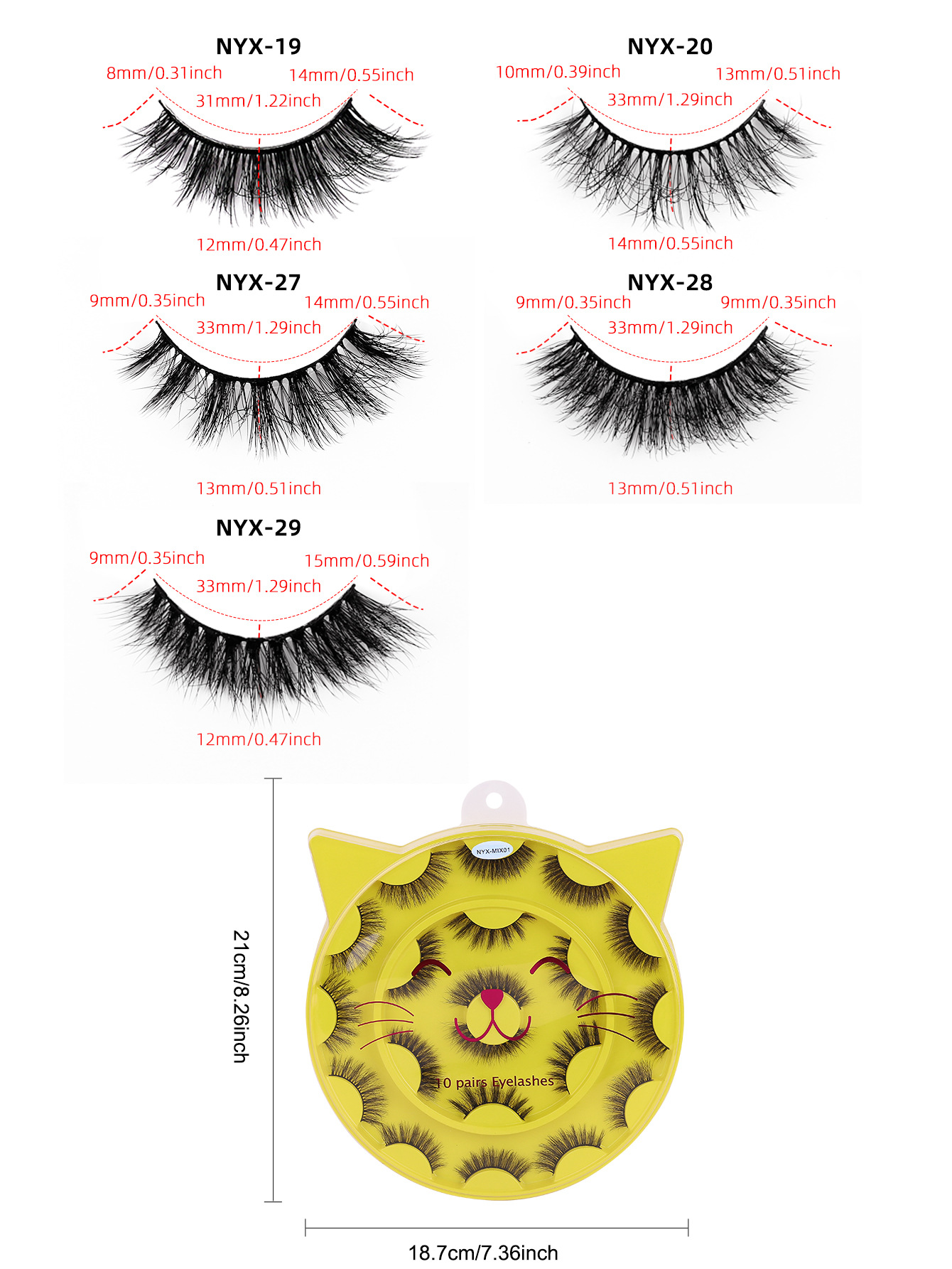 10 pares de pestañas postizas tridimensionales de tallo duro, estilo europeo y americano, pestañas en racimo completas y densas, pestañas postizas de una sola pieza para maquillaje de escenario para maquilladores.