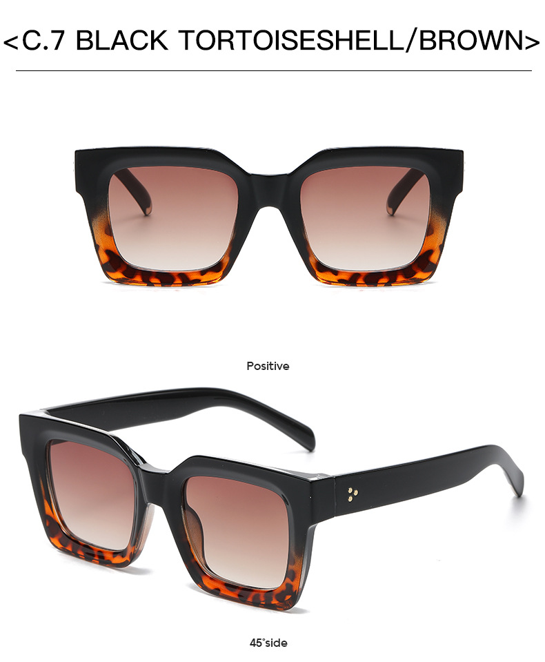 45g Weight Full Frame Glasses Structure Sunglasses Classification Ac, UV400 Protection Lens Material Square Glasses Style Travel, Fishing Occasion Solid Color Pattern All Seasons Season Women's Gender Basic, Lady Style Basic Lady Solid Color Ac UV400 Protection Square Full Frame Women's Sunglasses 14
