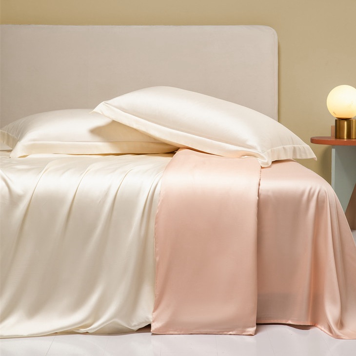 여름 Lyocell Tencel 침대 4 피스 아이스 실크 침대 시트 침대 커버 실크 슬라이딩 알몸 수면 침구