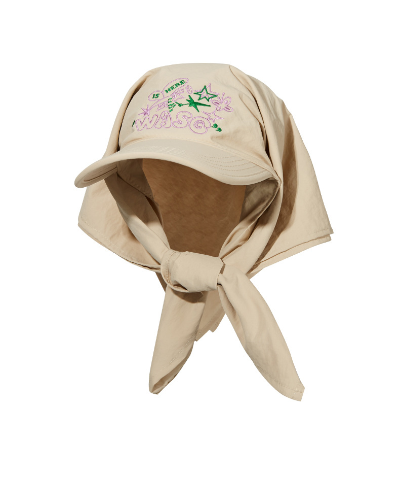 Summer Power Protection, Sunscreen, Sunshade Hat, Unique Design, Colored Tie Headband, Embroidered Street Skateboarding,_voghion.com