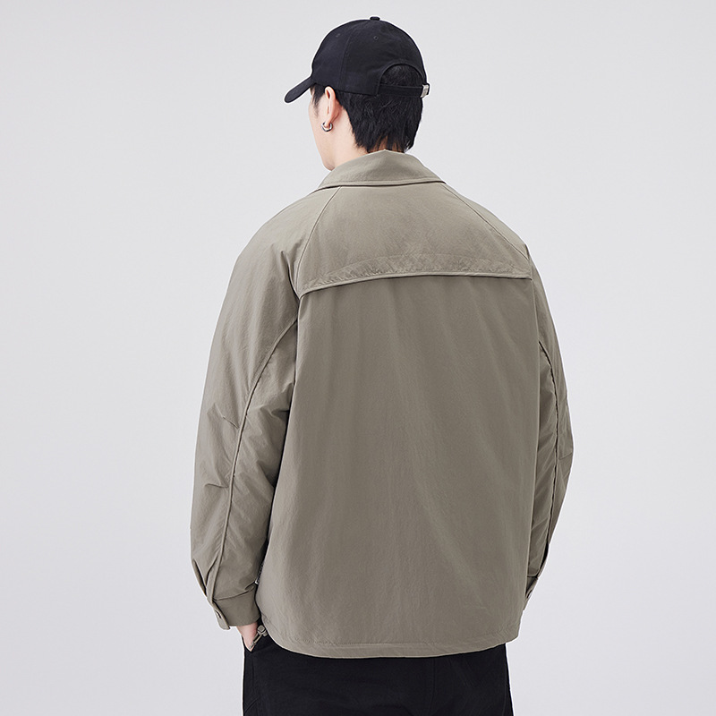 High-end 90 chaqueta blanca de plumón ligera chaqueta de entrenador de invierno masculino chaqueta de estilo americano retro marca de moda abrigo de solapa casual image 3