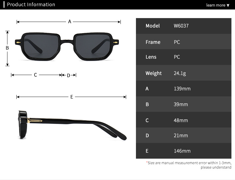 Lässig Retro Einfarbig Pc Quadrat Vollbild Sonnenbrille Der Frauen display picture 1