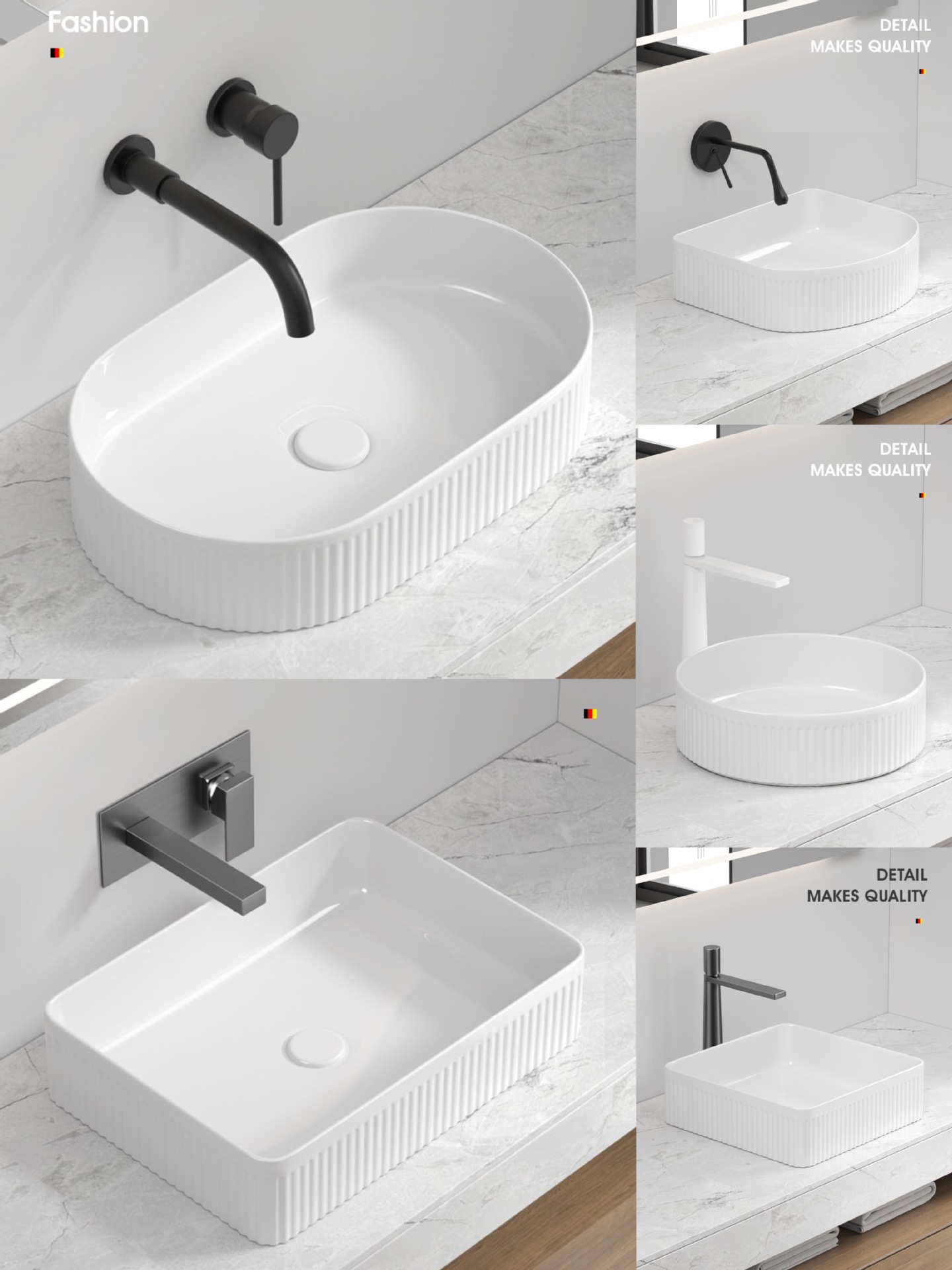 Patrón vertical patrón Cuenca Superior ronda lavabo baño onda cerámica lavabo cuadrado rayas