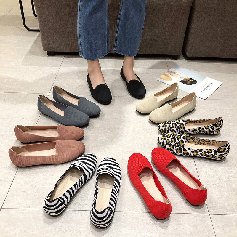 Princess Shoes Flats for Women 2024 New Spring Woven Shoes Egg Roll Shoes Cross-Border Export Flats Leopard Print Large Size Women's Shoes