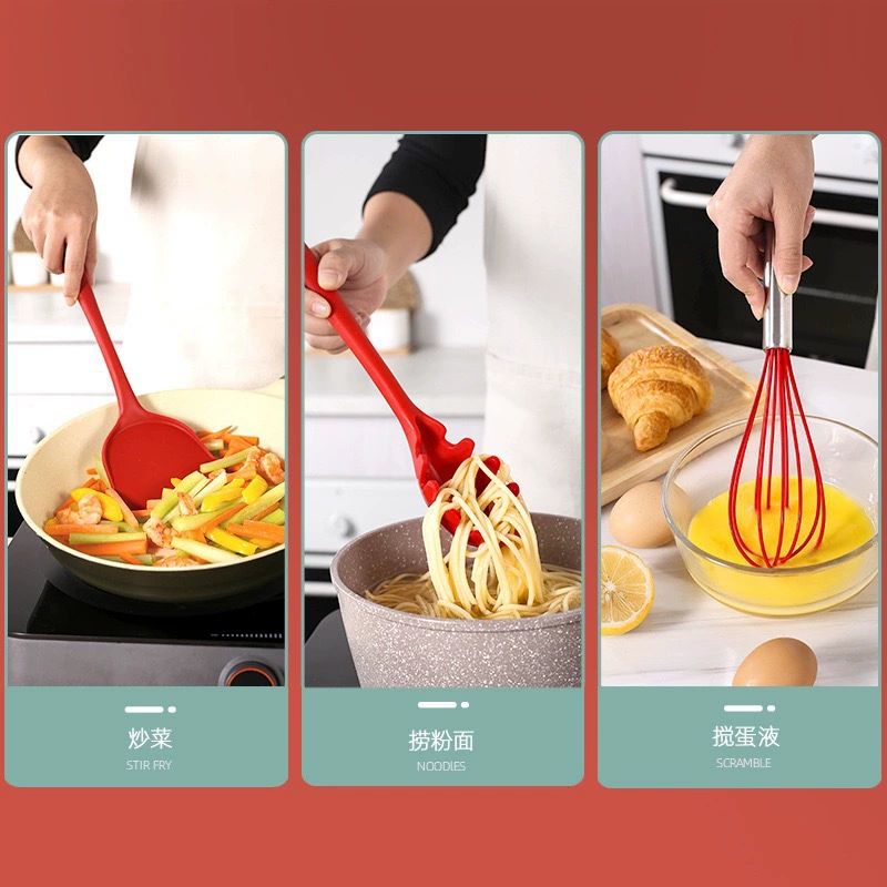 Силиконовая кухонная посуда, набор, система хранения, скребок
