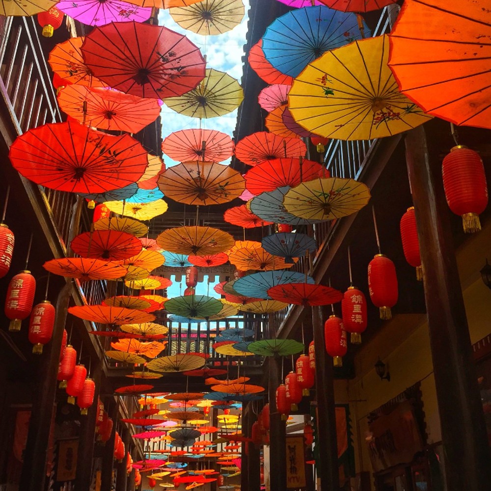 Paraguas de decoración pintados a mano
