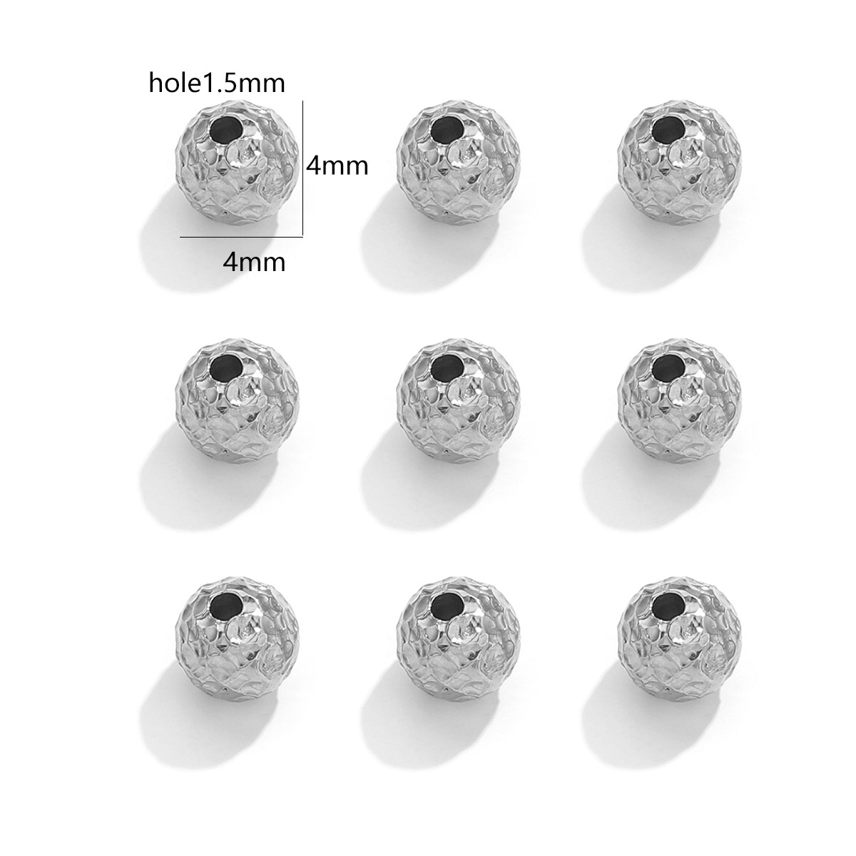 Granos de textura de acero inoxidable cuentas de perforación perlas de tubo a través de cuentas de perforación de agujero cuentas de acero de titanio DIY accesorios de joyería hechos a mano en stock