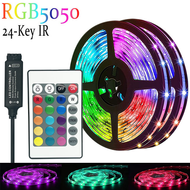 5050RGB luz con control remoto de 24 teclas