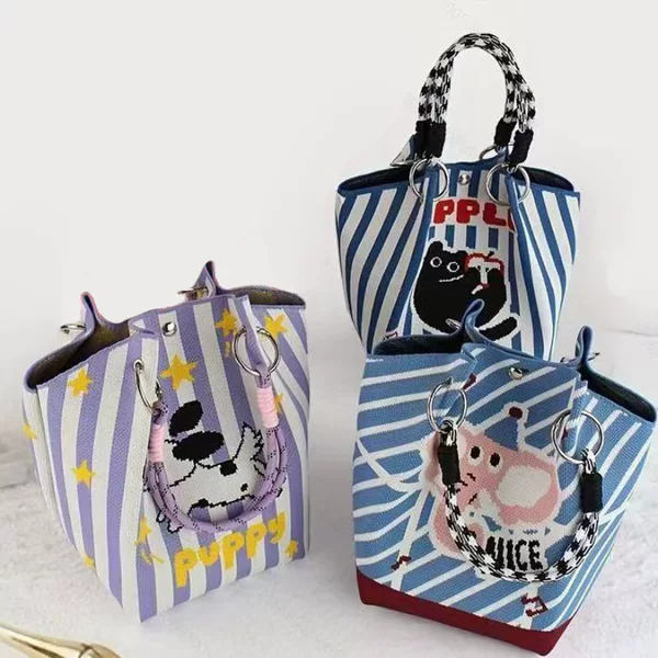 New Woven Ring Buckle Bag Knitted Bag Three-Dimensional Magnetic Buckle Handbag Hand Bag Clutch Bag Woven Bag Manufacturer Wholesale