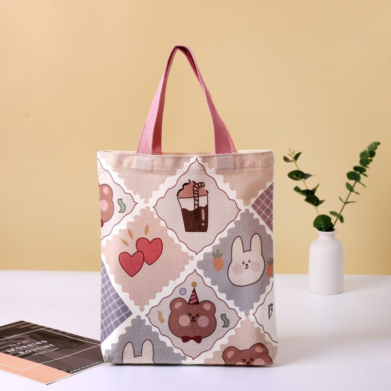 Bolsa de lona linda de dibujos animados bolsa de regalo portátil regalo de mano para niños regalo de cumpleaños regalo de un año de edad cubierta de la taza bolsa de lona