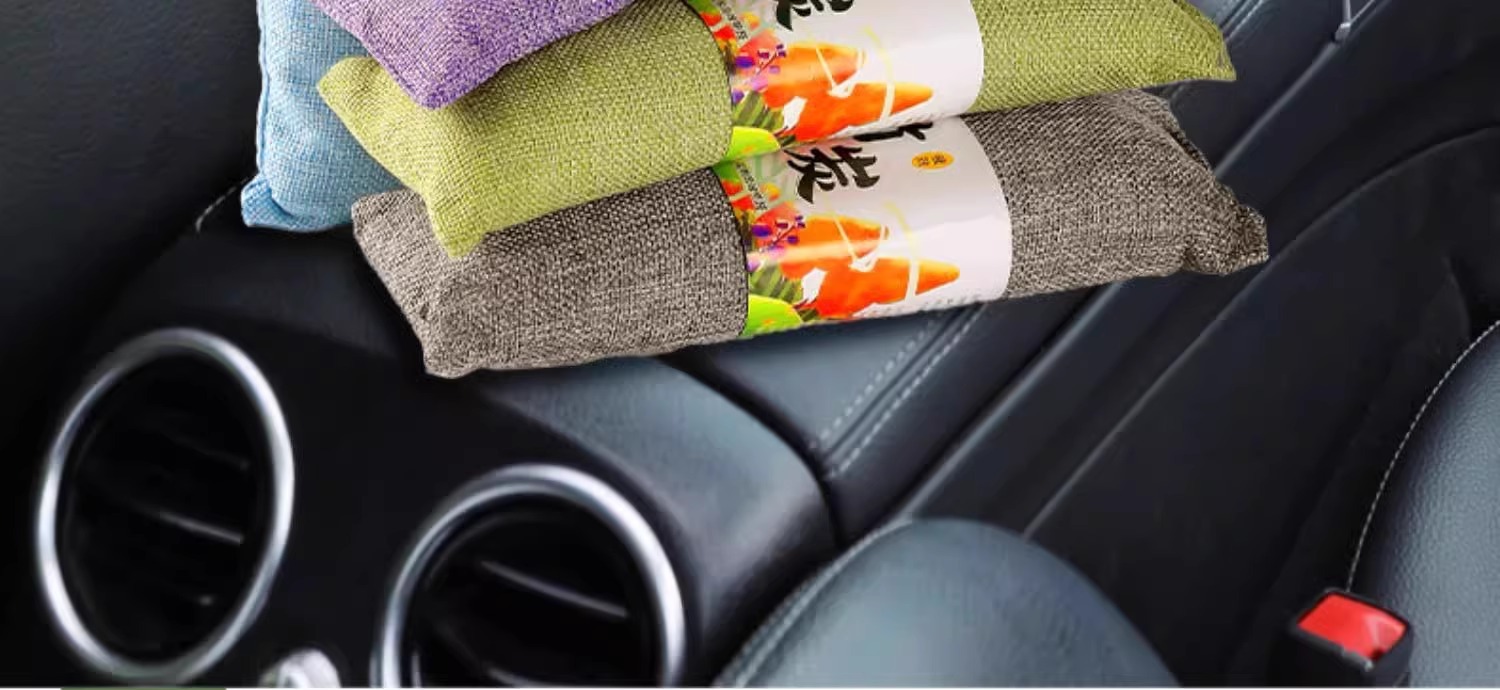 New car formaldehyde removal and odor elimination, special activated carbon for car interiors, car bamboo charcoal bag, car carbon bag for purification and odor removal