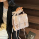 Cross-border Korean fashion handbag solid color PU new simple shoulder bag academic style backpack women's bag