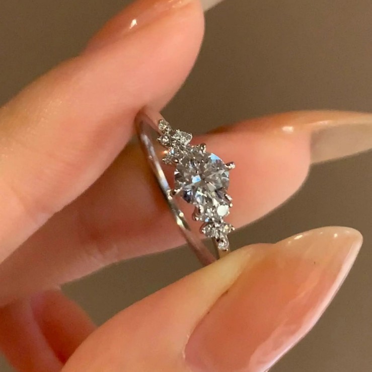 S925 スターリングシルバーフラッシュジルコンリングコールドスタイル絶妙な人差し指リング気質リング女性用|undefined