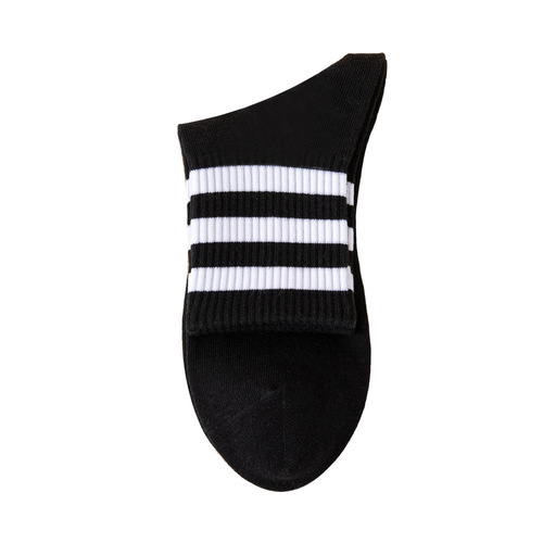 Women's Crew Socks Spring and Autumn Solid Color Striped Cotton Socks Fashion Trend Instagram Style Bulk Selling