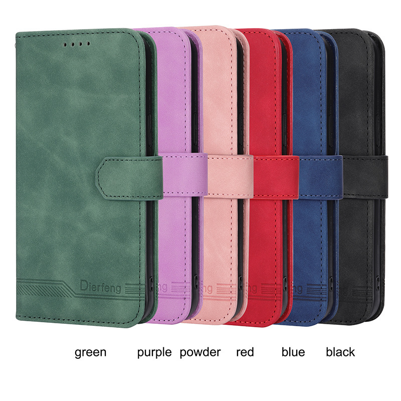 Foreign Trade Flip Card Protective Cover for iphone15 Mobile Phone Leather Case Samsung Skin Sense Magnetic Absorption Sharp MOTO