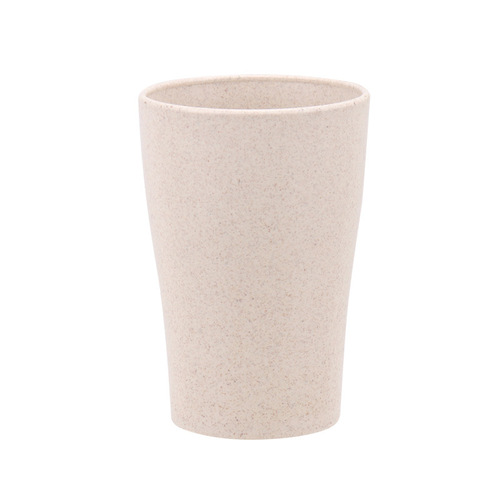 4 Pack Wheat Straw Round Cups for Couples, Household Toothbrush Cups, Plastic Mouthwash Cups, Promotional Gift