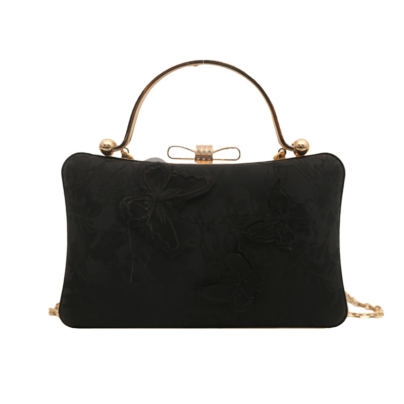 Estilo nacional transfronterizo diseño de nicho mariposa amor flor cena bolso femenino 2025 nuevo temperamento cadena bolso de mensajero