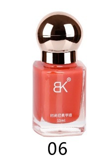 BK nuevo esmalte de uñas de color sin hornear aceite duradero no pelable blindaje de gran capacidad color desnudo botella de tienda sólida 15ml