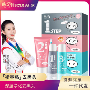 Blackhead nasal mask pig nasal patch trilogy suit facial mask cream blackhead removing cosmetics factory wholesale