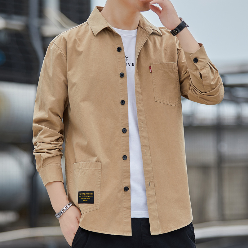 2025 Spring and Autumn Men's Workwear Long-sleeved Shirt Casual Loosen Non-ironing Business Shirt Men's Coat Cross-border