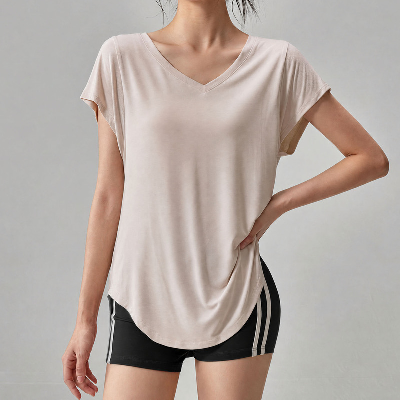 Running Sports Short-Sleeved Women's Loose Slimming Long Casual Yoga Top Pilates Training Cover-Up Fitness T-Shirt Running Sports Short-Sleeved Women's Loose Slimming Long Casual Yoga Top Pilates Training Cover-Up Fitness T-Shirt