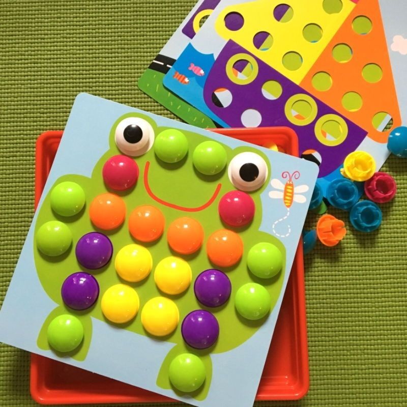 Mushroom Nail Intelligent Children's Toy Large Grain Button Assembly Board Early Education Puzzle Baby Fine Motor Skill Training