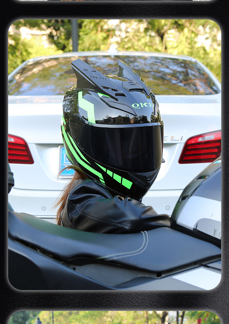 3C Certified Motorcycle Helmet for Men and Women, Universal Motorcycle Safety Helmet, Retro Personalized Electric Motorcycle Full-Face Helmet