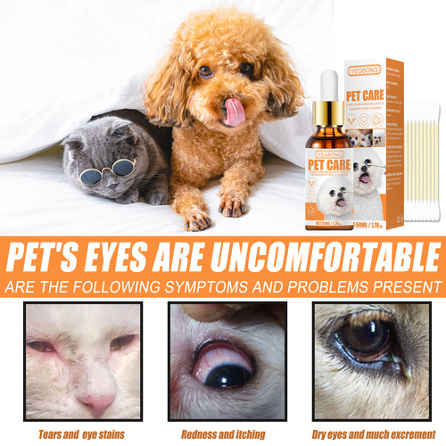Yegbong Pet Eye Wash for Removing Tear Stains - Gentle Tear Stain Cleanser for Dogs and Cats