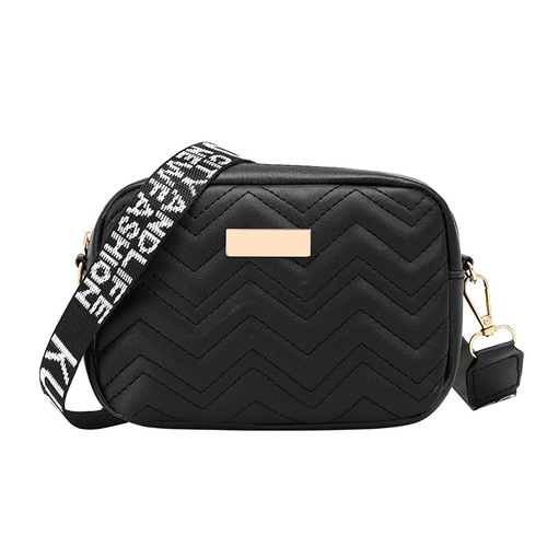 Embroidered crossbody small square bag for ladies, Korean-style wave pattern embroidered bag