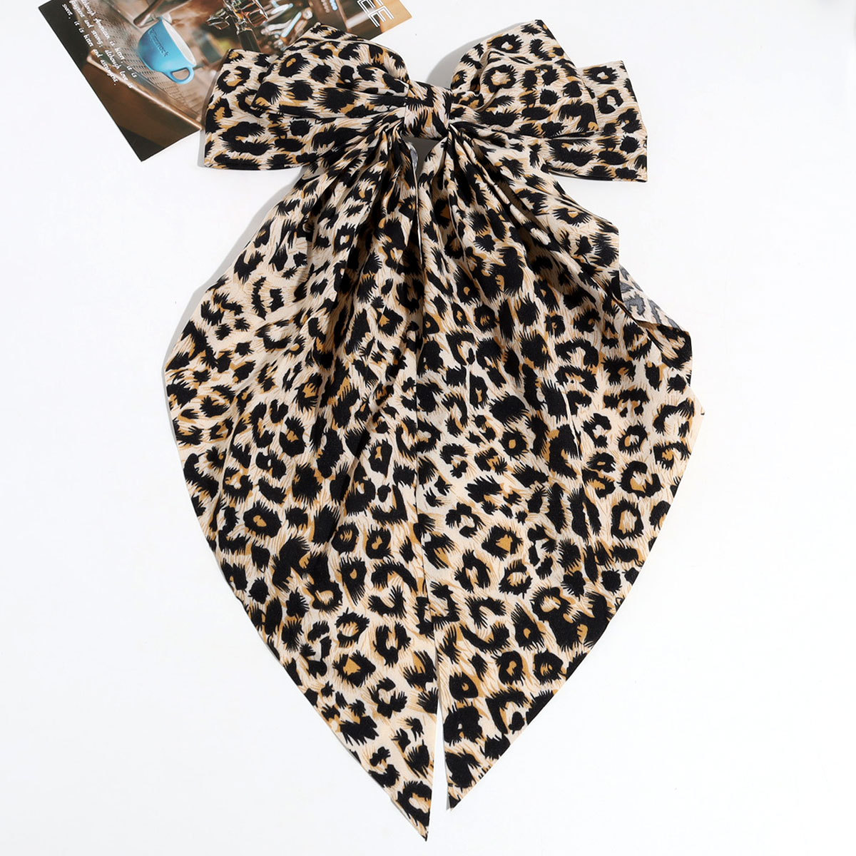 Estilo de moda europeo y americano personalidad nicho de diseño arco leopardo aro de pelo clip de resorte retrógrado anillo para el pelo accesorios para el pelo