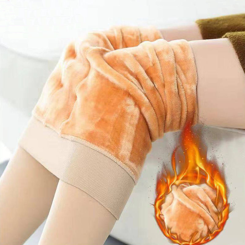 Cola pantalones pierna ligera artefacto Internet celebridad anti-fouling Cola Pantalones de una sola pieza forrada de lana engrosada polainas ropa exterior de las mujeres Otoño e Invierno