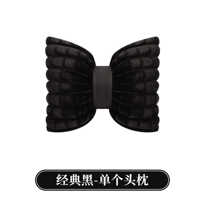 Wool pad | Qìchē Cushion Winter Seat - rabbit-fur-grid-headrest-black-1-piece