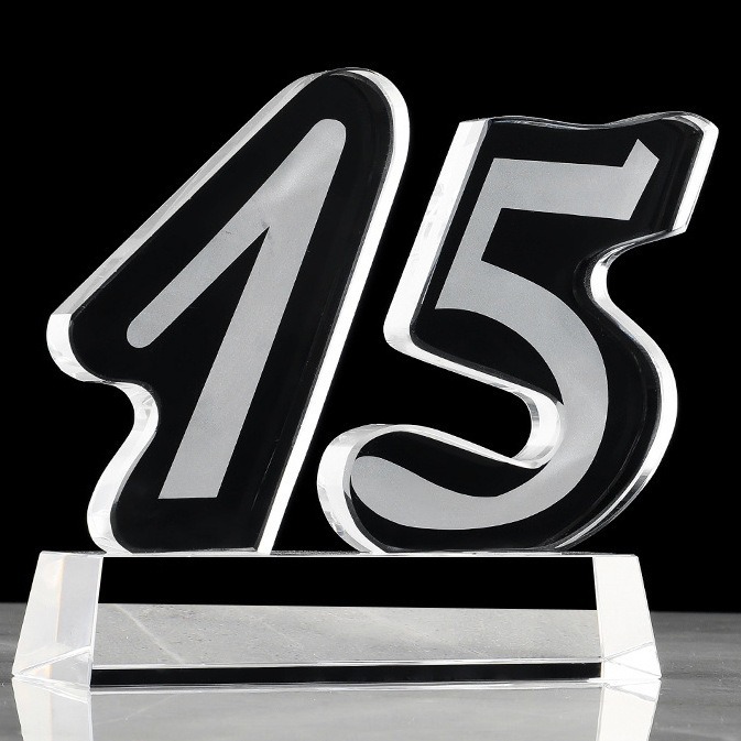 Trofeo de cristal personalizado con inscripción creativa Copa de premios de aniversario concurso de música regalo conmemorativo